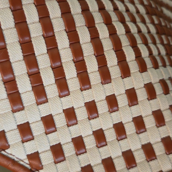 Anthropologie Woven Brown and Cream Tote / Shoulder Bag - Picture 9 of 14